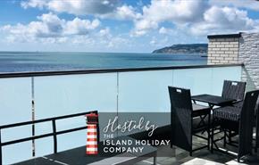 Balcony sea view at Colonels House, The Island Holiday Company properties, self catering, cottages, houses, apartments, Isle of Wight, accommodation