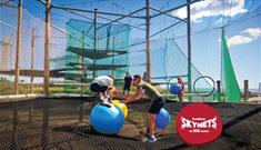 Boy and adult playing on Skynets at Sandham Gardens, Sandown, Things to Do