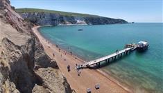 Aerial view of Alum Bay beach, Isle of Wight, Things to Do