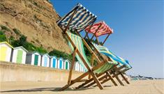 Deck chairs at Small Hope Beach, Shanklin, Isle of Wight, Things to Do