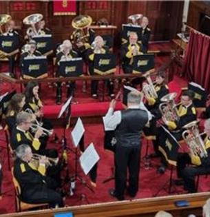 Isle of Wight, Things to do, Live Brass Band, Music, Brass Band and conductor playing music