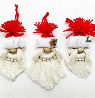 Christmas Macrame Gonks and Reindeers