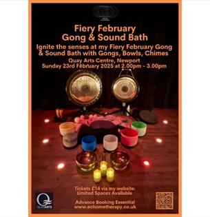 Isle of Wight, Things to do, Health and Wellbeing, Gong & Sound Bath, Fiery February Quay Arts, Newport