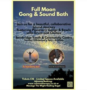 Isle of Wight, Things to do, Health and Wellbeing, Gong & Sound Bath, Full Moon, Bembridge