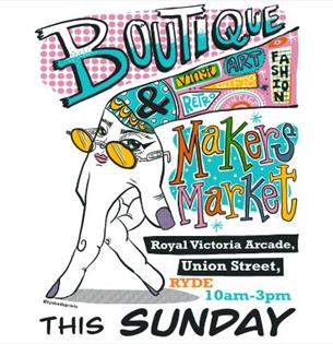 Boutique & Makers Market poster, Ryde, Isle of Wight, what's on, event