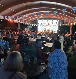 People attending the Oompah Palooza: Oktoberfest at Whitecliff Bay Holiday Park, Isle of Wight, what's on, event