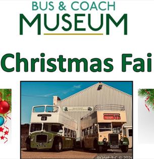 Poster for the Christmas Fair at the Isle of Wight Bus & Coach Museum, Ryde, what's on, event