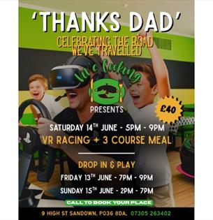 Isle of Wight, things to do, Fathers Day, VR racing and food, Sandown.