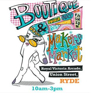 Boutique Makers Market poster in Ryde, Isle of Wight, local shops