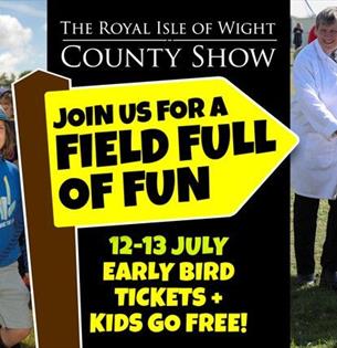 Royal Isle of Wight County Show poster, Isle of Wight, children activities, family event, animals, local produce, arts & crafts