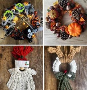 Halloween and Autumn wreaths and Christmas craft decorations at Island CraftWorks, Ryde, Isle of Wight, children activities, family fun, what's on, ev