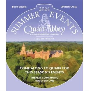 Summer events at Quarr Abbey poster, Ryde, Isle of Wight, things to do, food and drink, events, what's on