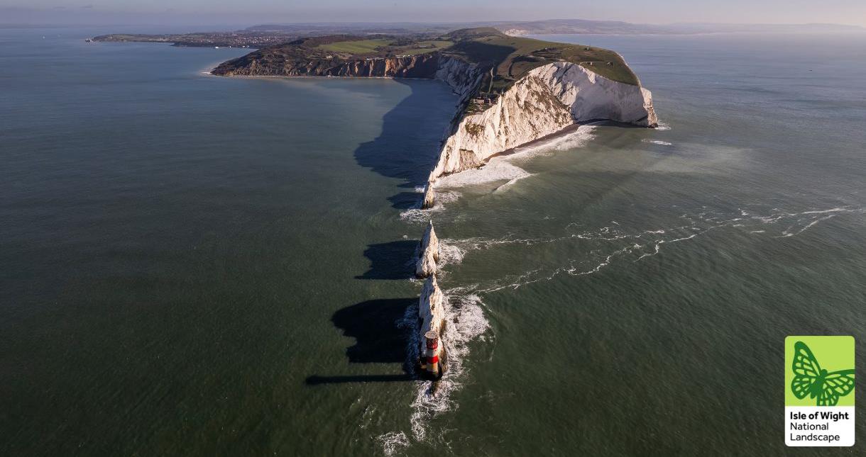 Aerial view of the Needles, Isle of Wight