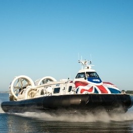 Hovercraft travelling on the water