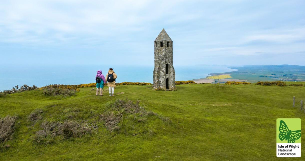 Walkers at St Catherine's Oratory on the Isle of Wight