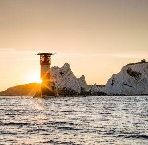 View of The Needles from the sea, Isle of Wight