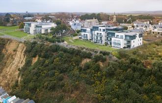 Isle of Wight, Accommodation, Self Catering, 1 Royal Cliff Apartments, Sandown, Aerial View