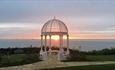 View from Haven Hall Hotel grounds of sunset over the sea, Shanklin, Isle of Wight