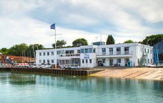 Outside view of UKSA from the water, accommodation, place to stay, watersports Cowes, Isle of Wight
