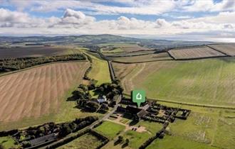 Isle of Wight, Accommodation, Self Catering, Chillerton Farm Barn. Aerial View