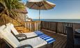 Isle of Wight, Accommodation, Self Catering, Steephill Cove, Beach Hut, Terrace with amazing sea views