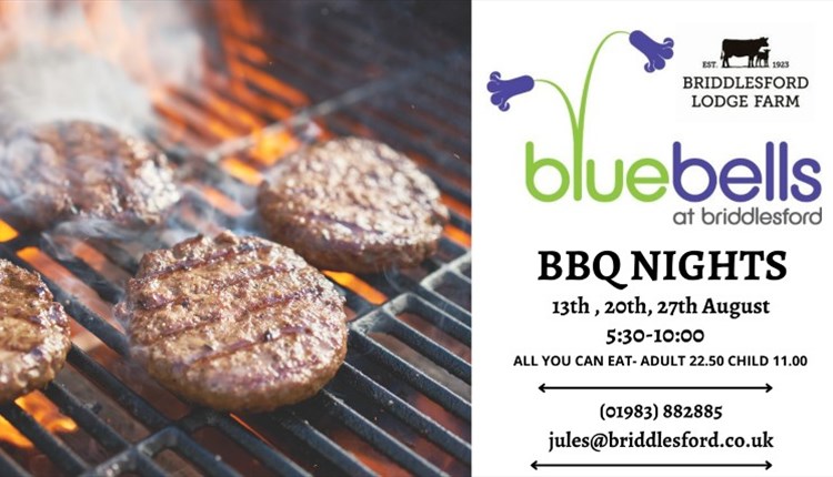 Isle of Wight, Things to do, eating out, Briddlesford Farm, Bluebells BBQ Nights