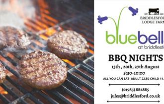 Isle of Wight, Things to do, eating out, Briddlesford Farm, Bluebells BBQ Nights