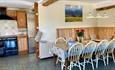 Isle of Wight, Accommodation, Brummell Barn, Image showing large dining table in kitchen