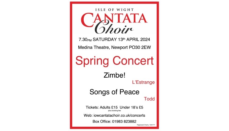 Isle of Wight, Things to do, Events, Cantata Choir, Information poster.