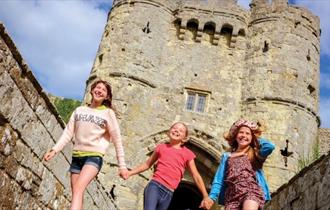 Children walking outside of Carisbrooke Castle, Isle of Wight, What's On, events