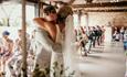 Ceremony barn at East Afton Farmhouse - copyright: Little Isle Photography