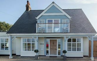 Outside front of Waterfront Retreat, Isle of Wight, Accommodation, Self Catering, Yarmouth, Seaviews, 
