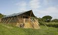 Outside view of safari tent, Glamping the Wight Way, self catering, Isle of Wight