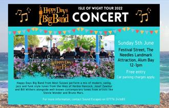 Isle of Wight, Things to do, Happy Days Big Band, Live Music, The Needles