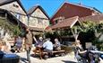 Isle of Wight, Eating Out, Hungry Bear Restaurant, BRADING, Sunny day in the garden