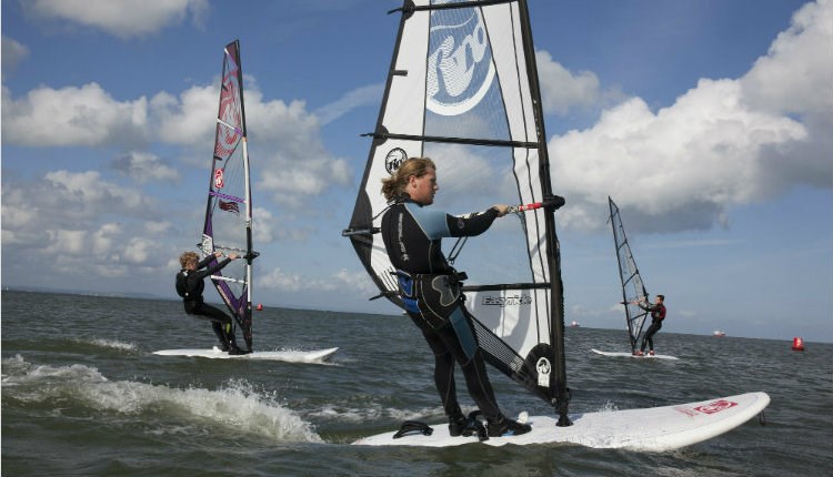 Lady windsurfing, Tackt-Isle Adventures, Isle of Wight, Things to Do