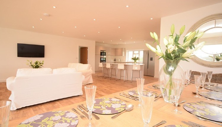 Dining, living and kitchen open plan at The Orchards, self catering, Island Riding Centre, Isle of Wight