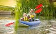 Father and daughter in kayak at The Lakes Rookley, Isle of Wight, Things to do, watersports