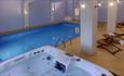 Swimming pool and hot tub at Luccombe Hall Hotel in Shanklin - Isle of Wight Hotels.