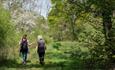 Ladies walking through Newton Woods, National Trust, Isle of Wight