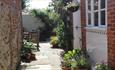 Outside courtyard at Pinings Yard, self catering, Isle of Wight
