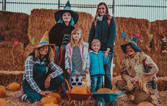 Family at Tapnell Farm Park at Halloween event, Isle of Wight, What's On