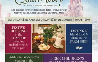 Quarr Abbey Christmas event poster, Isle of Wight