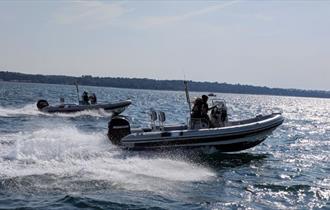 Two ribs on the water around the Isle of Wight, Bembridge Marine, things to do, rib hire, water activities