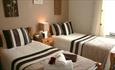 Twin bedroom at The Swiss Cottage Shanklin, Isle of Wight, accommodation