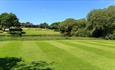 Course and clubhouse at Sandown & Shanklin Golf Club, Isle of Wight, activity