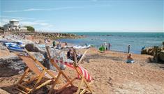 Deck chairs on Steephill Cove beach, Ventnor, Isle of Wight, Things to Do