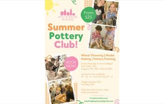 Isle of wight, things to do, summer pottery club, poster