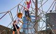 Children climbing the look out at Tapnell Farm Park, Things to Do, Isle of Wight