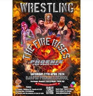 Isle of Wight, Things to do, Theatre, Pro Wrestling, Barton Primary School, Newport, Promotion Poster